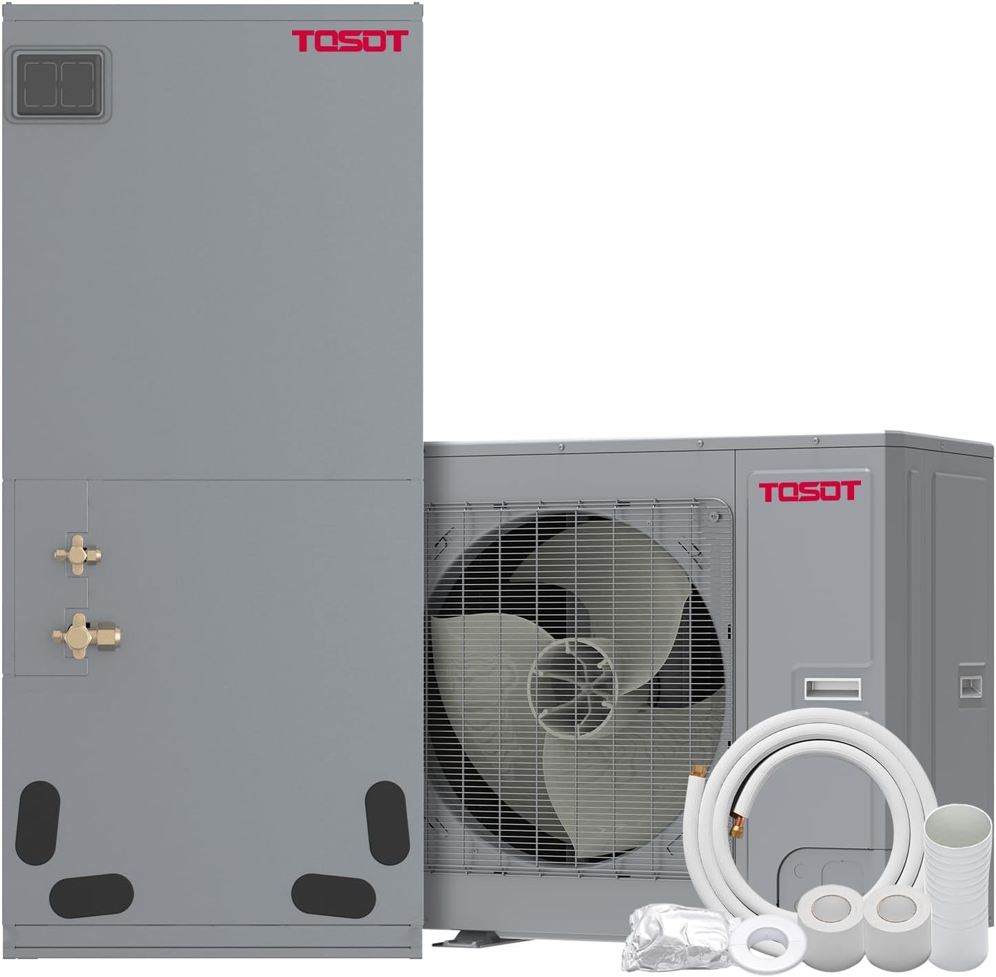 TOSOT 36,000 BTU Ducted Central Air Conditioner Heat Pump System, 3 Ton Inverter Split System AC with Energy Star, Originality Two-Stage Compressor, 50 Ft. Copper Line Set, Work in -22-130℉, 16 SEER2