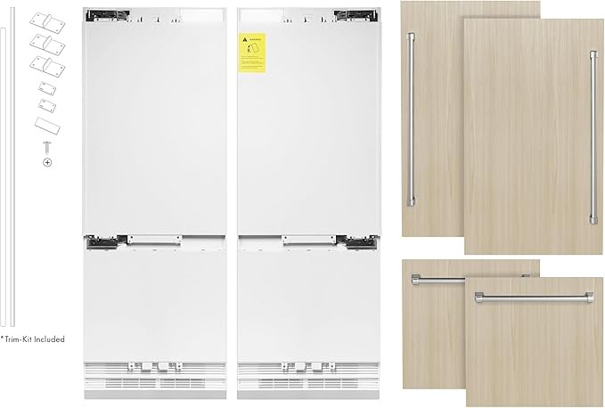 ZLINE 60"" 32.2 cu. Ft. Panel Ready Built-In 4-Door French Door Refrigerator with Internal Water and Ice Dispenser, stainless steel